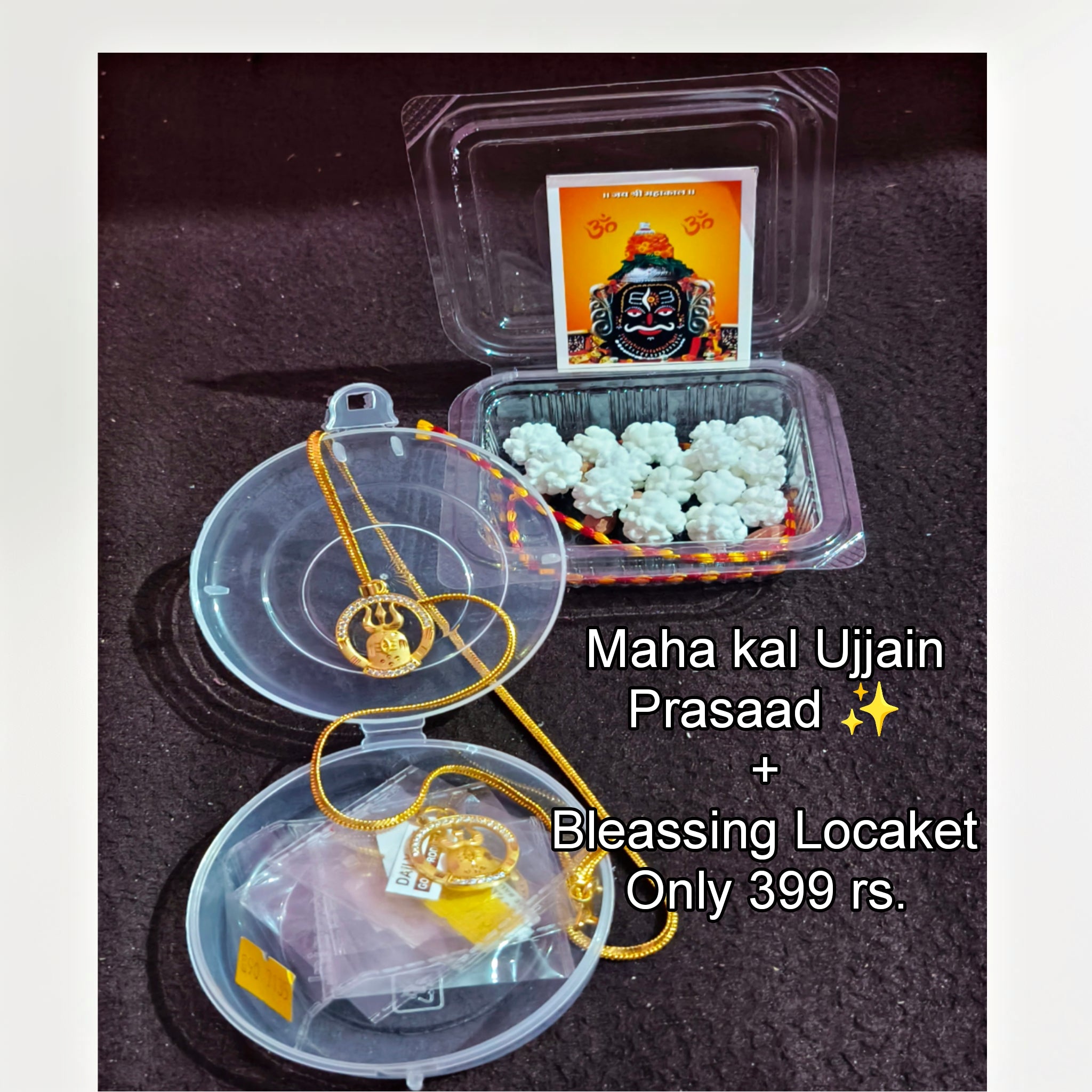 Ujjain Mahadev Blessing Locket 🔱 Diamond Pendant and Chain with Gold Plated (Special Edition) 399 Rs Only.
